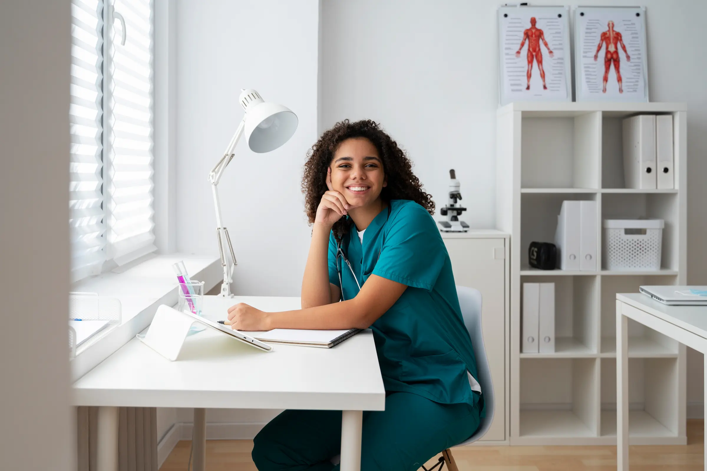 Woman nurse smiling